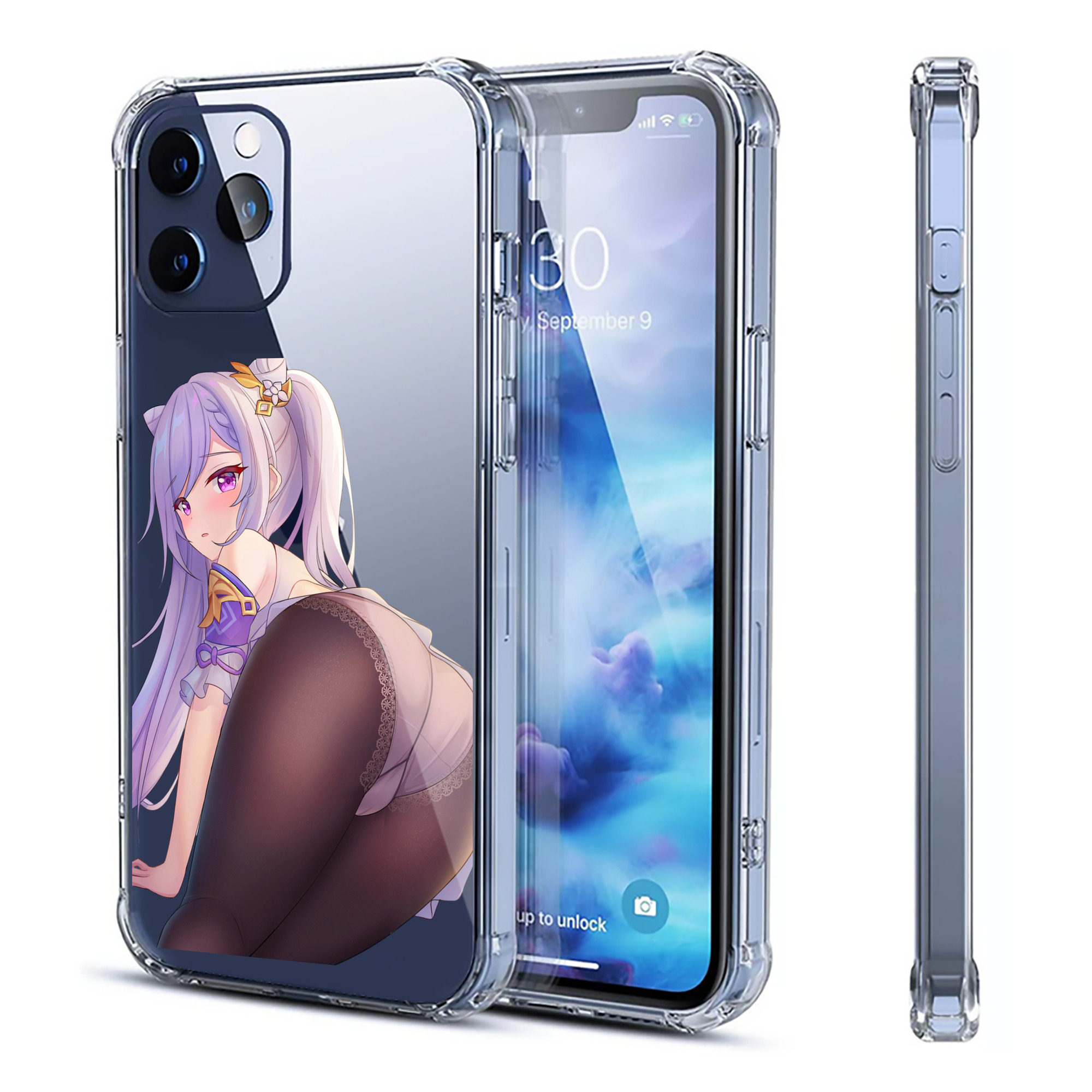 げんし神 刻晴 こくせい genshin Kokusei 【iPhone 12シリーズ対応】透明スマホケース（クリアソフトケース）